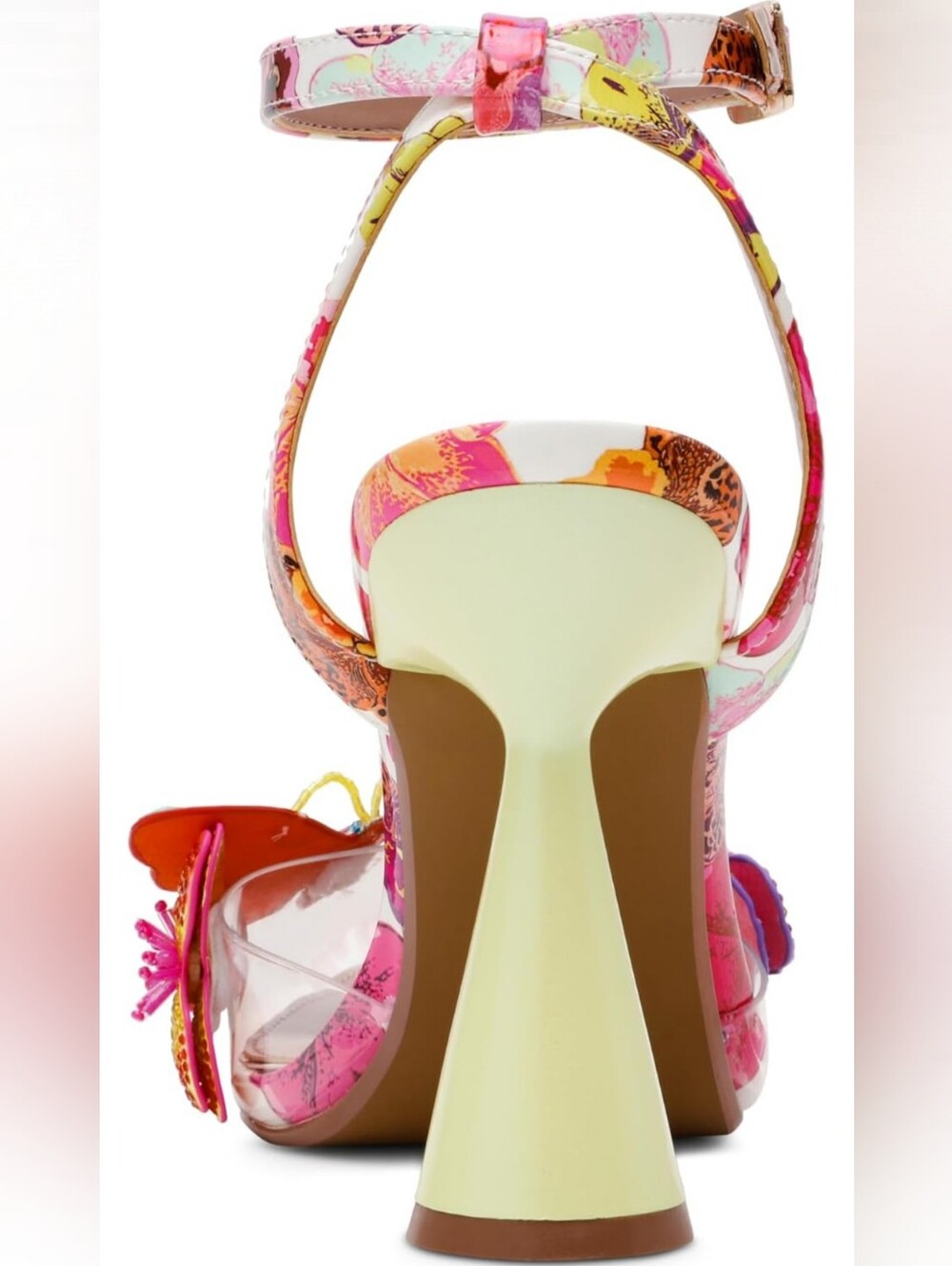 Betsey Johnson Chelsie 3D Floral Sandal Sculpted Block Heel Pointed Toe 9.5 - Picture 6 of 7
